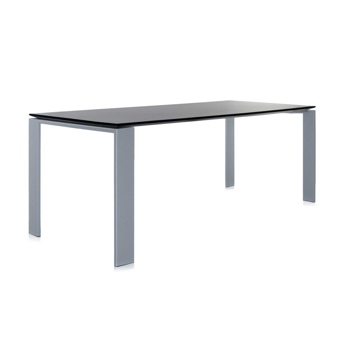 Kartell Four Dining Table, Black on Aluminium