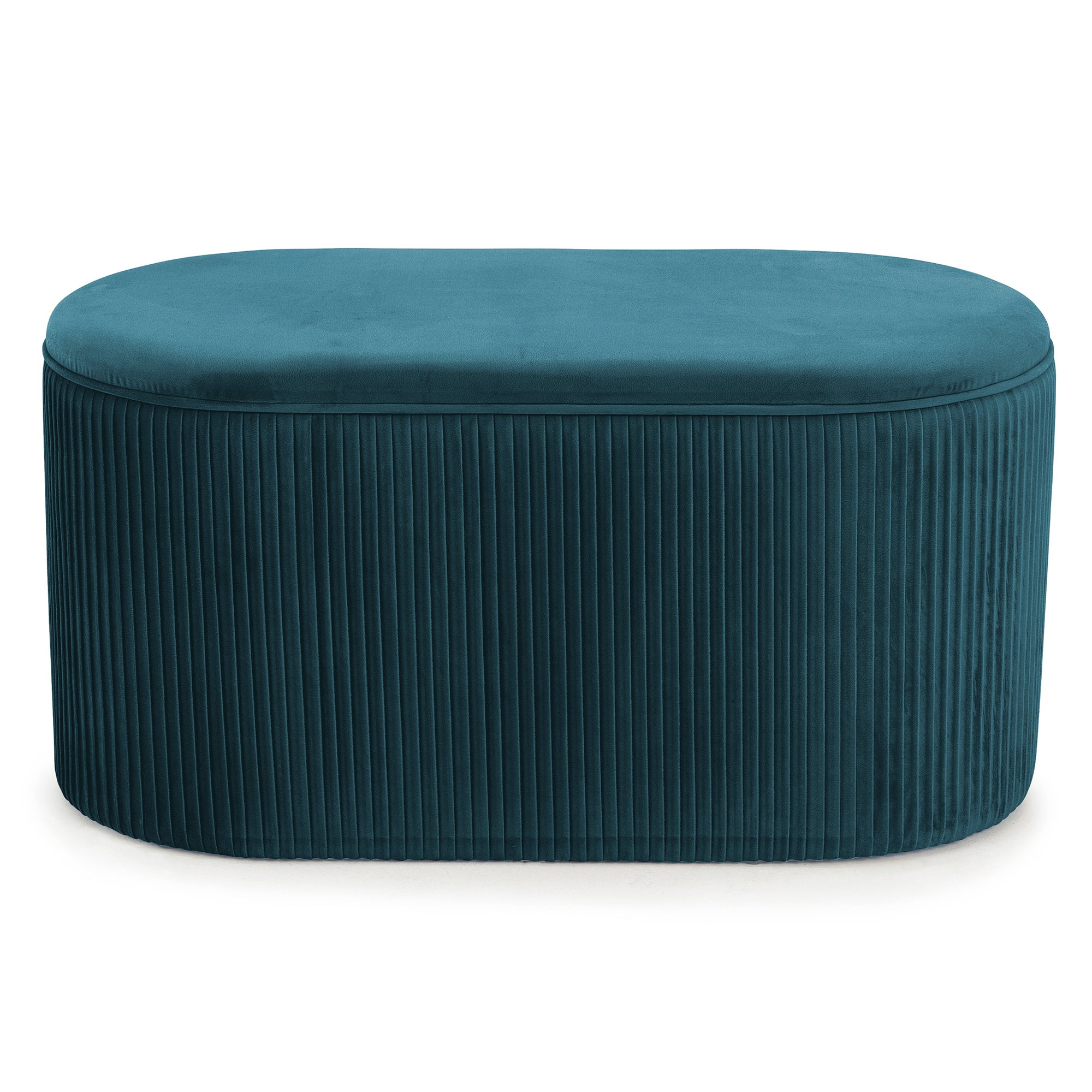Eloise Velvet Pleated Ottoman Green