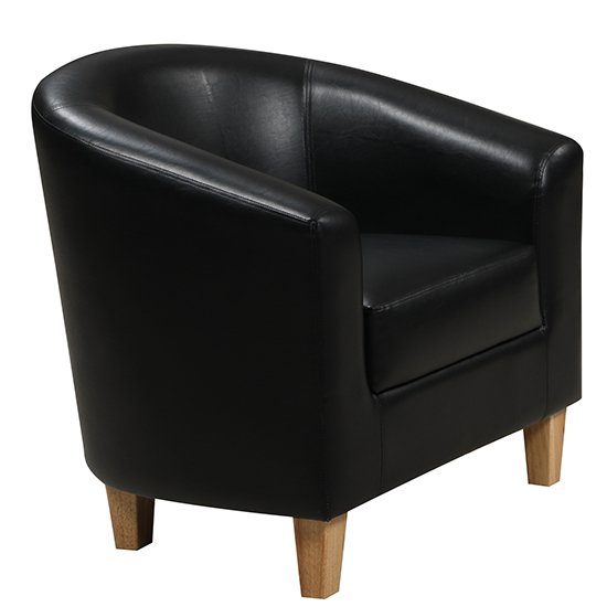 Leporis PU Leather 1 Seater Sofa In Black