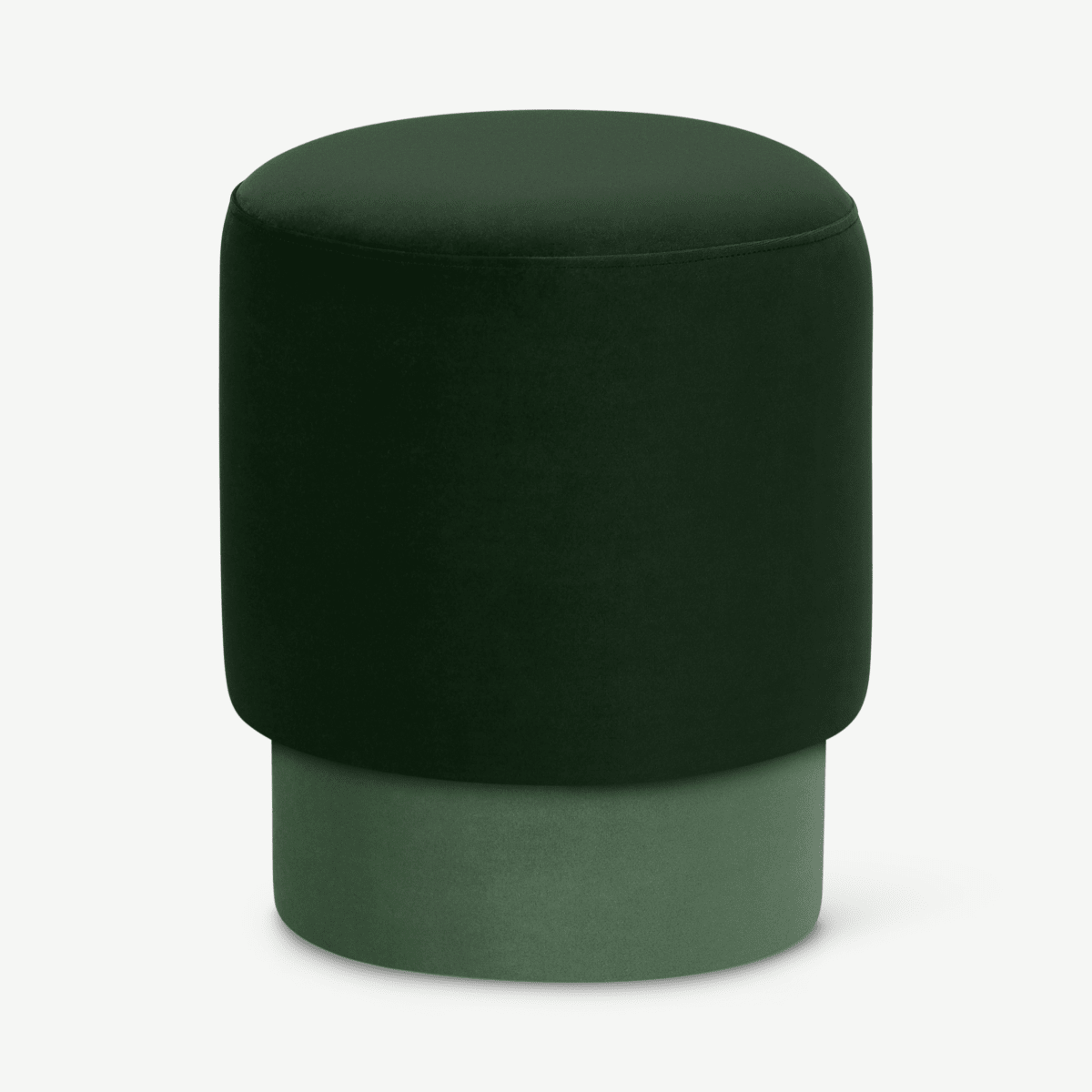 Volta Pouffe, Small, Pine Green & Soft Jade Velvet