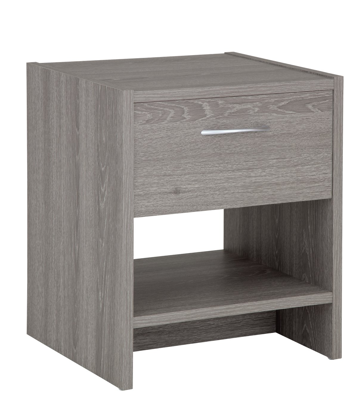 Argos Home Seville 1 Drawer Bedside Table - Grey Oak Effect