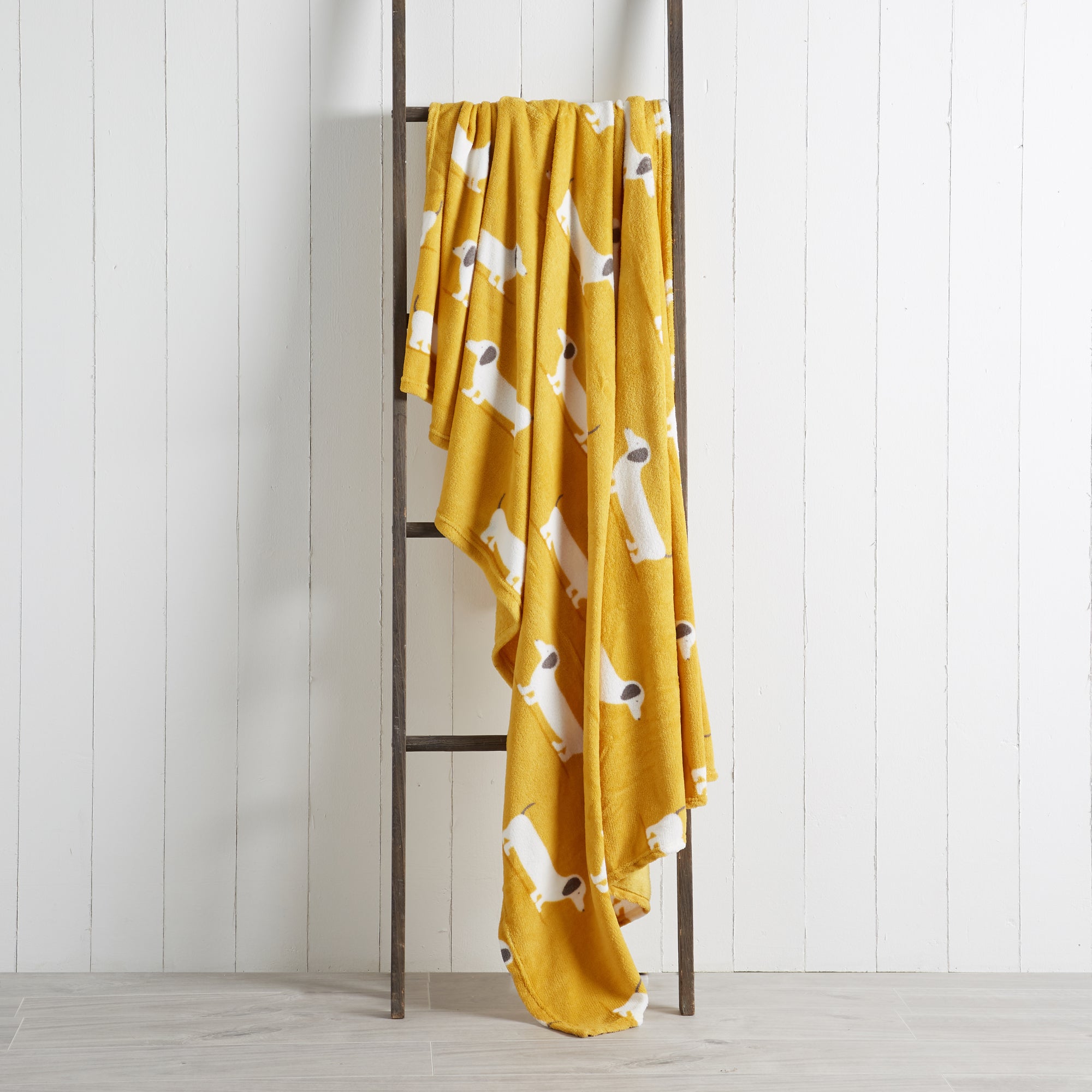 Sausage Dog Yellow 130cm x 170cm Throw Yellow