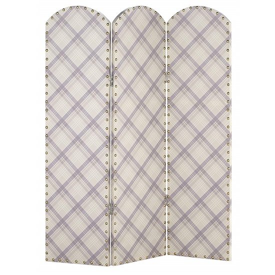 Kenmore Canvas Room Divider Screen In Tartan Plaid Design