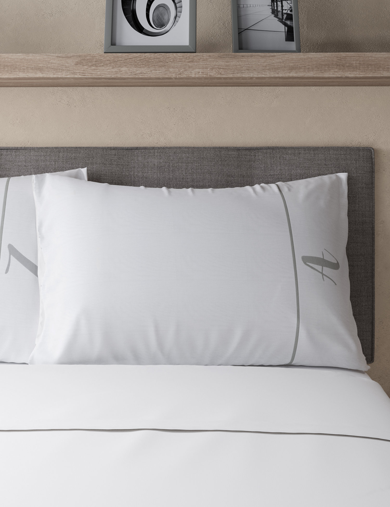 M&S Easy Care Alphabet Embroidered Pillowcase