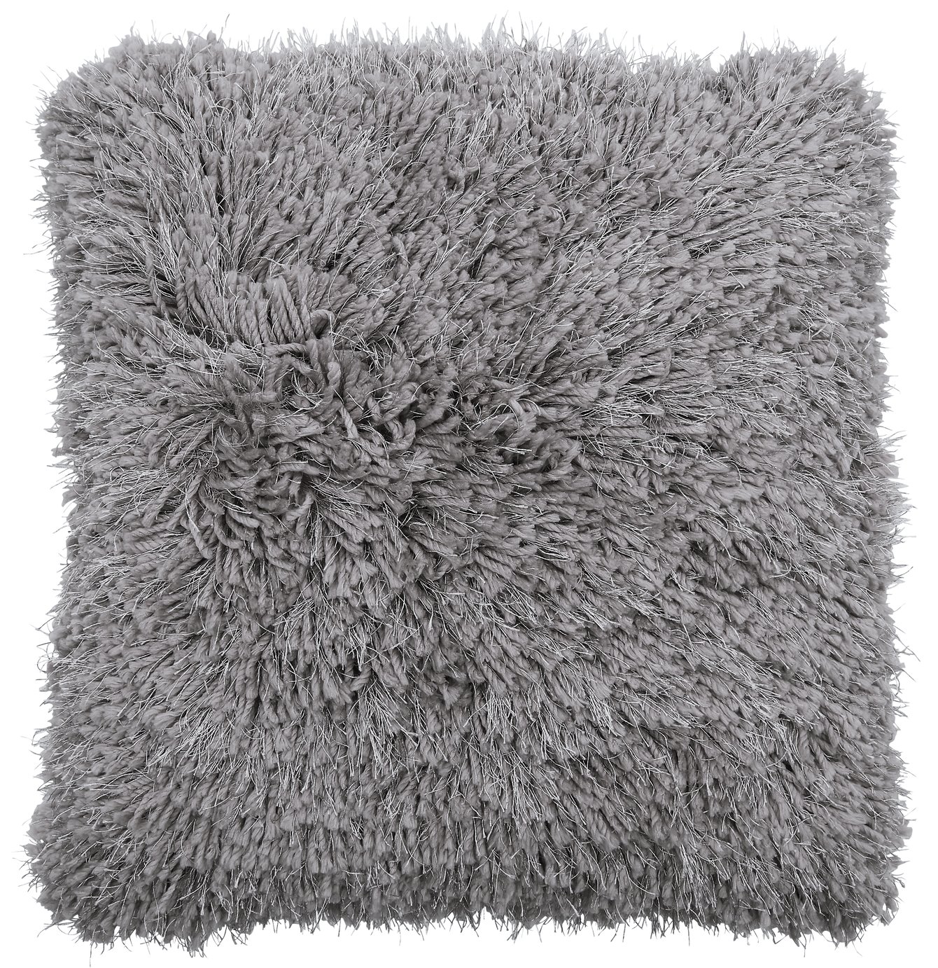 Habitat Eyelash Luxe Cushion - Grey - 43x43cm