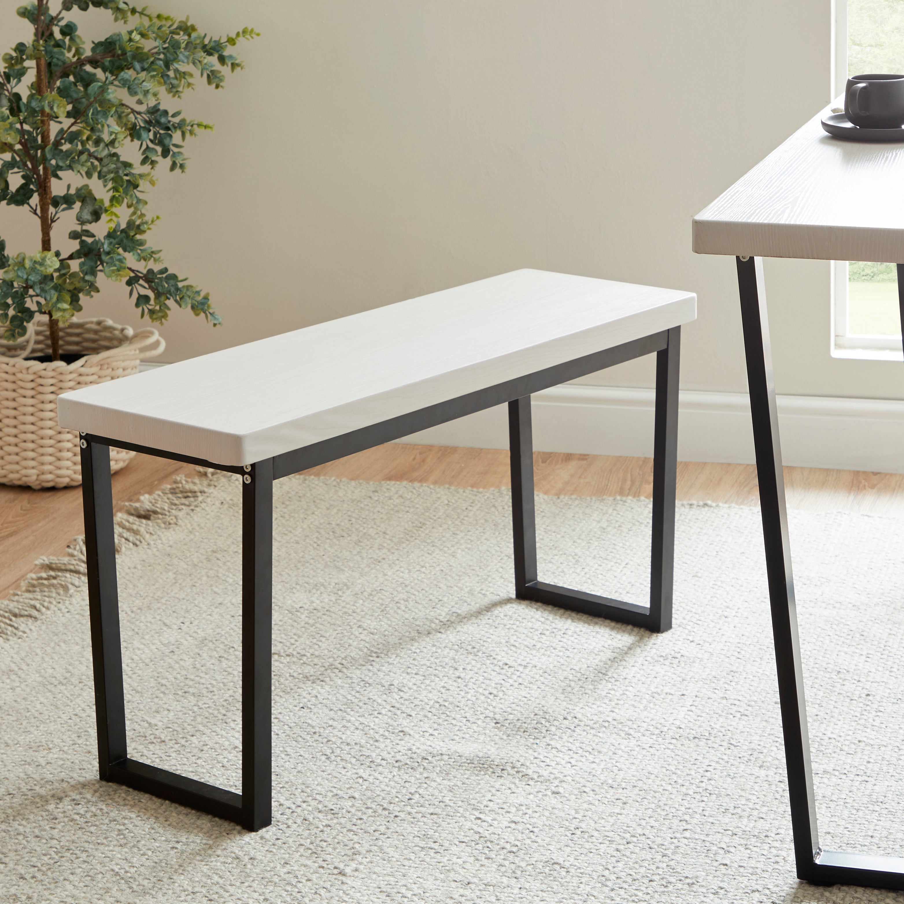 Vixen Dining Bench Black/White