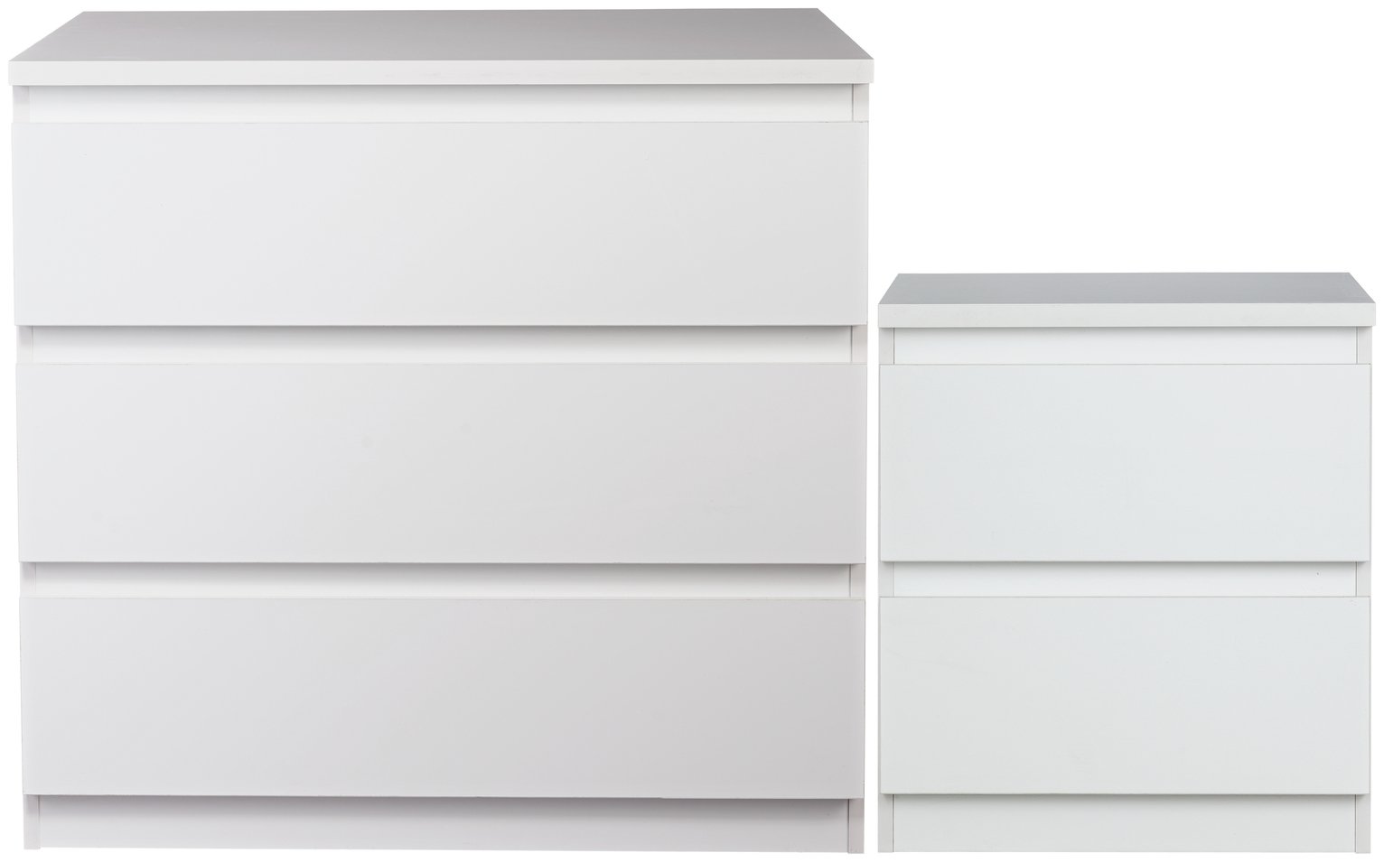 Habitat Jenson Gloss Bedside & 3 Drawer Chest Set - White
