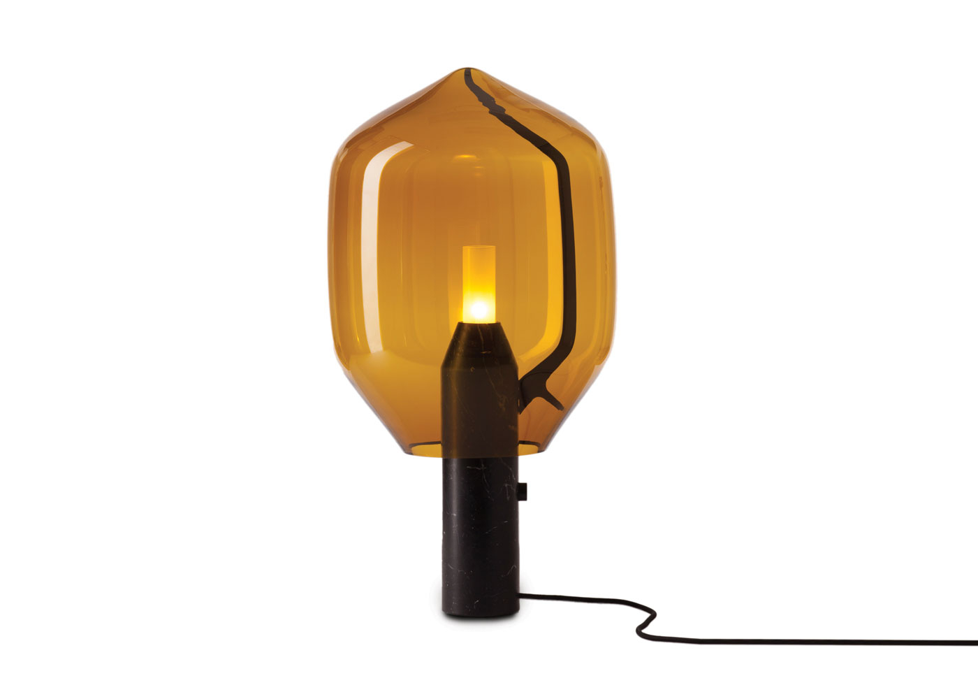 Established & Sons Lighthouse Table Lamp Amber Glass