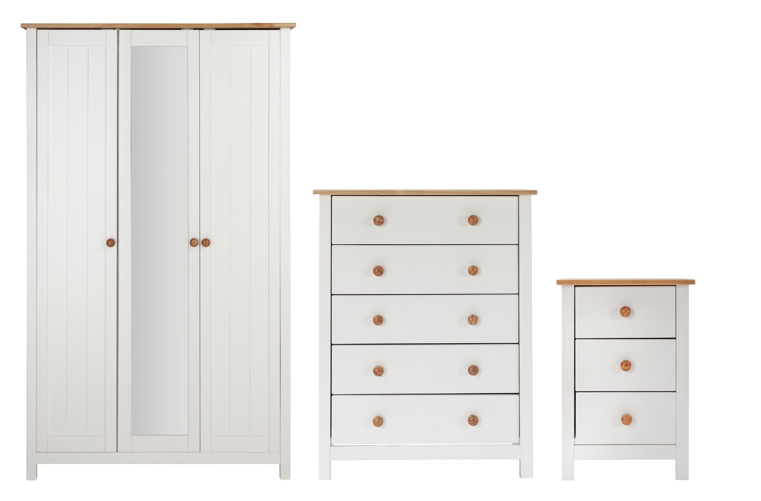 Argos Home Scandinavia 3 Piece 3 Door Wardrobe Set -Two Tone