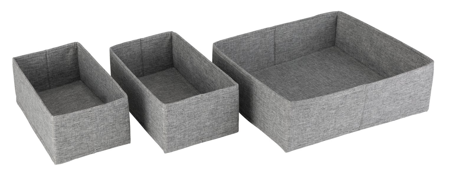 Argos Home 3 Piece Set of Drawers Storage - Grey