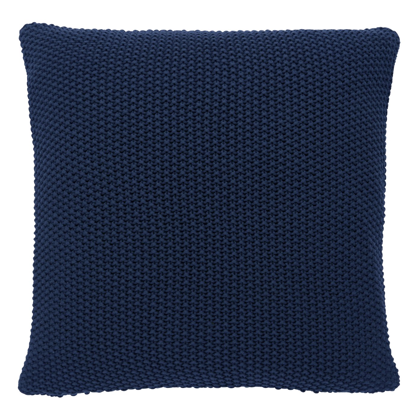 Habitat Paloma Knitted Cotton Cushion - Ink Blue - 45x45cm