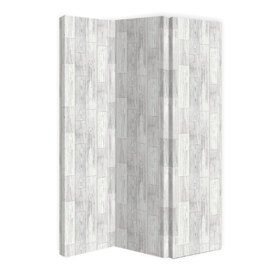 Gosselin Canvas Room Divider Screen In Distressed Wood Design