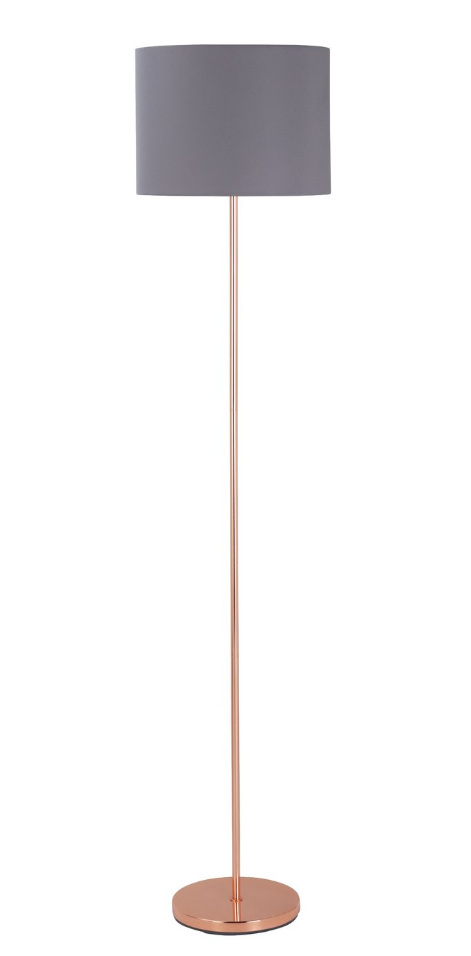 Argos Home Stick Floor Lamp - Grey and Rose Gold