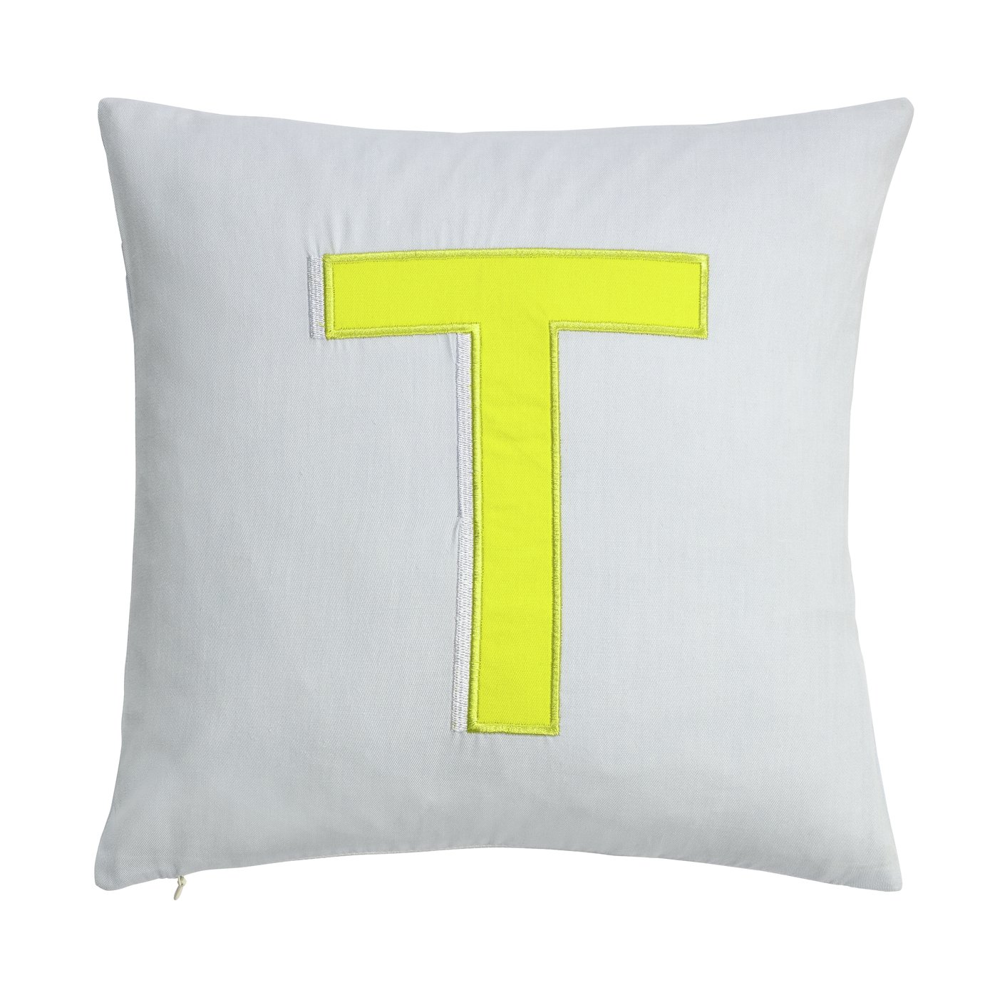 Argos Home Embroidered T Alphabet Cushion - White - 30x30cm