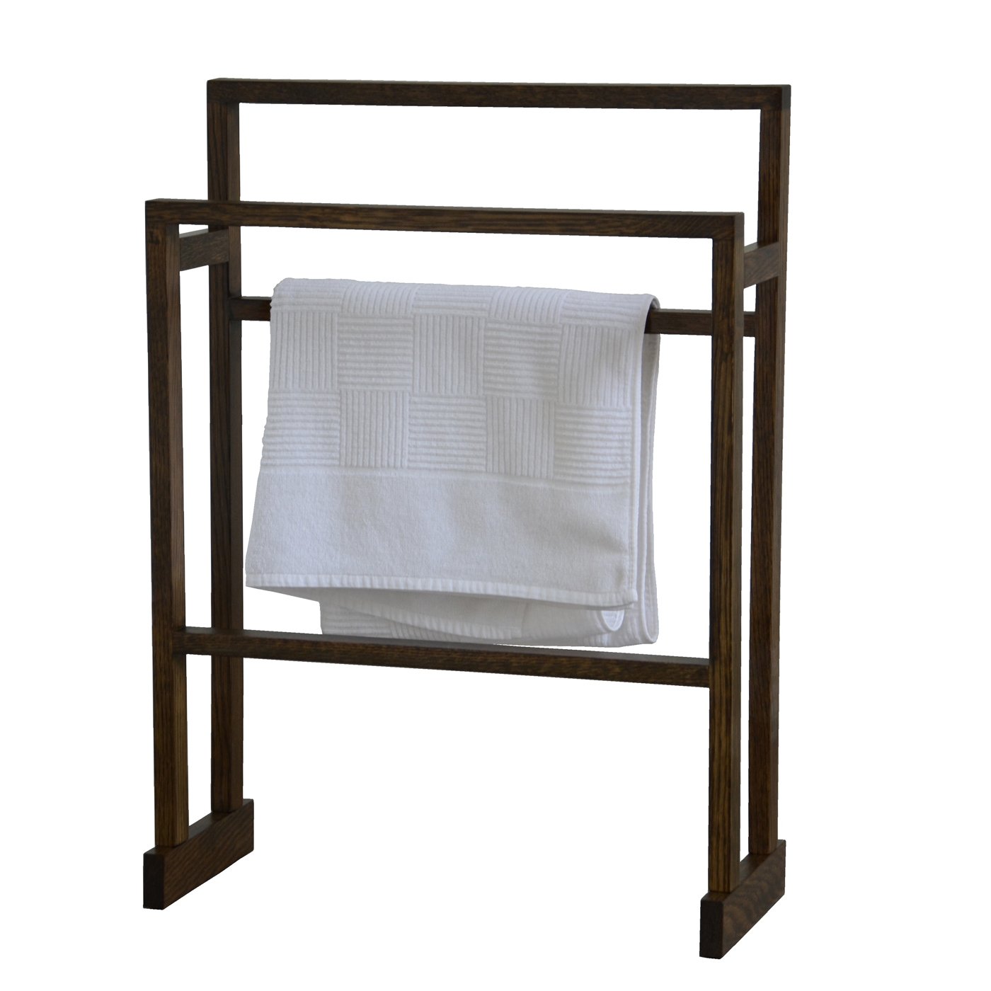 Wireworks Free Standing Towel Rail Dark Oak Medium