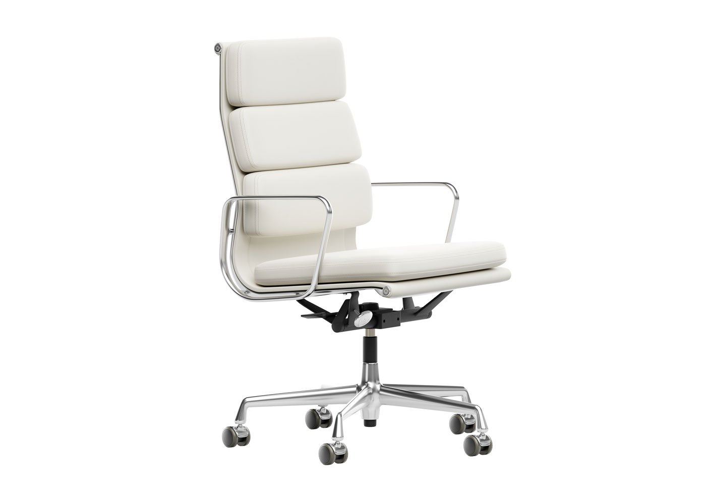 Vitra Eames EA219 Soft Pad Chair High Backrest White Leather
