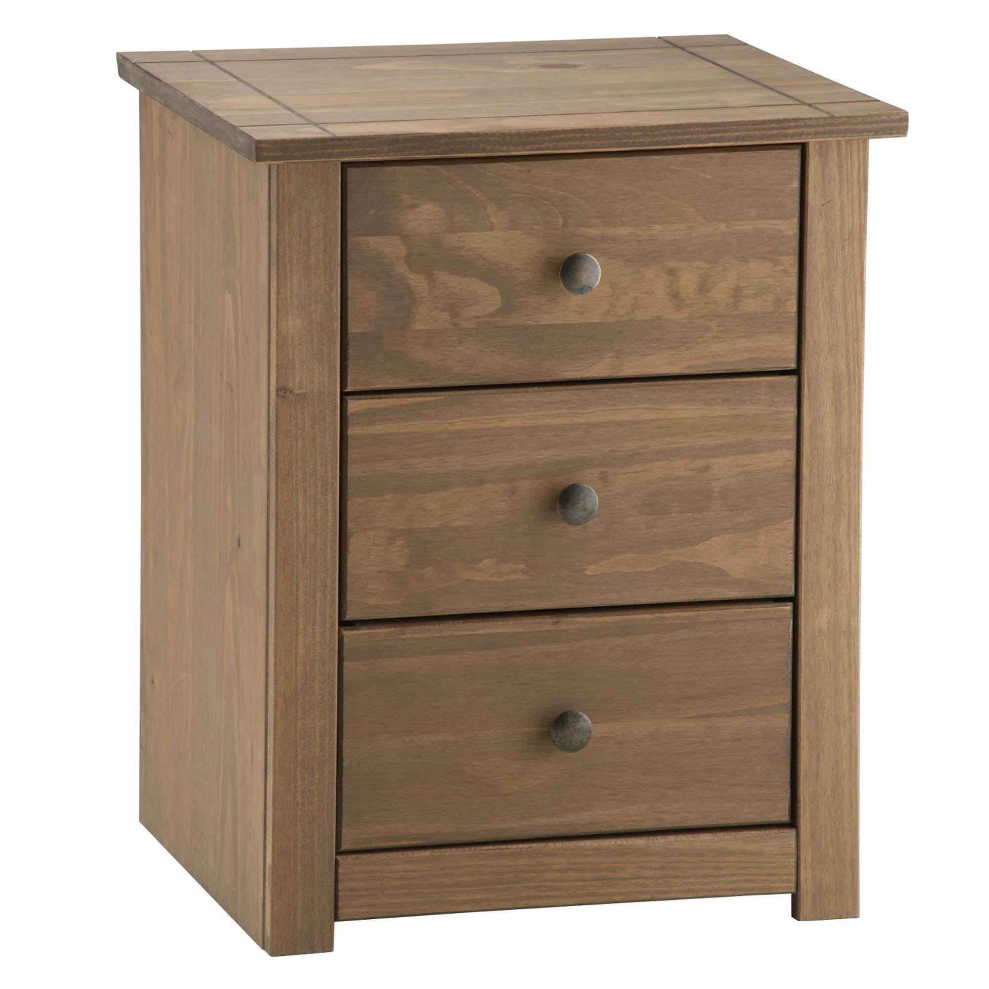 Santiago 3 Drawer Bedside Table Natural