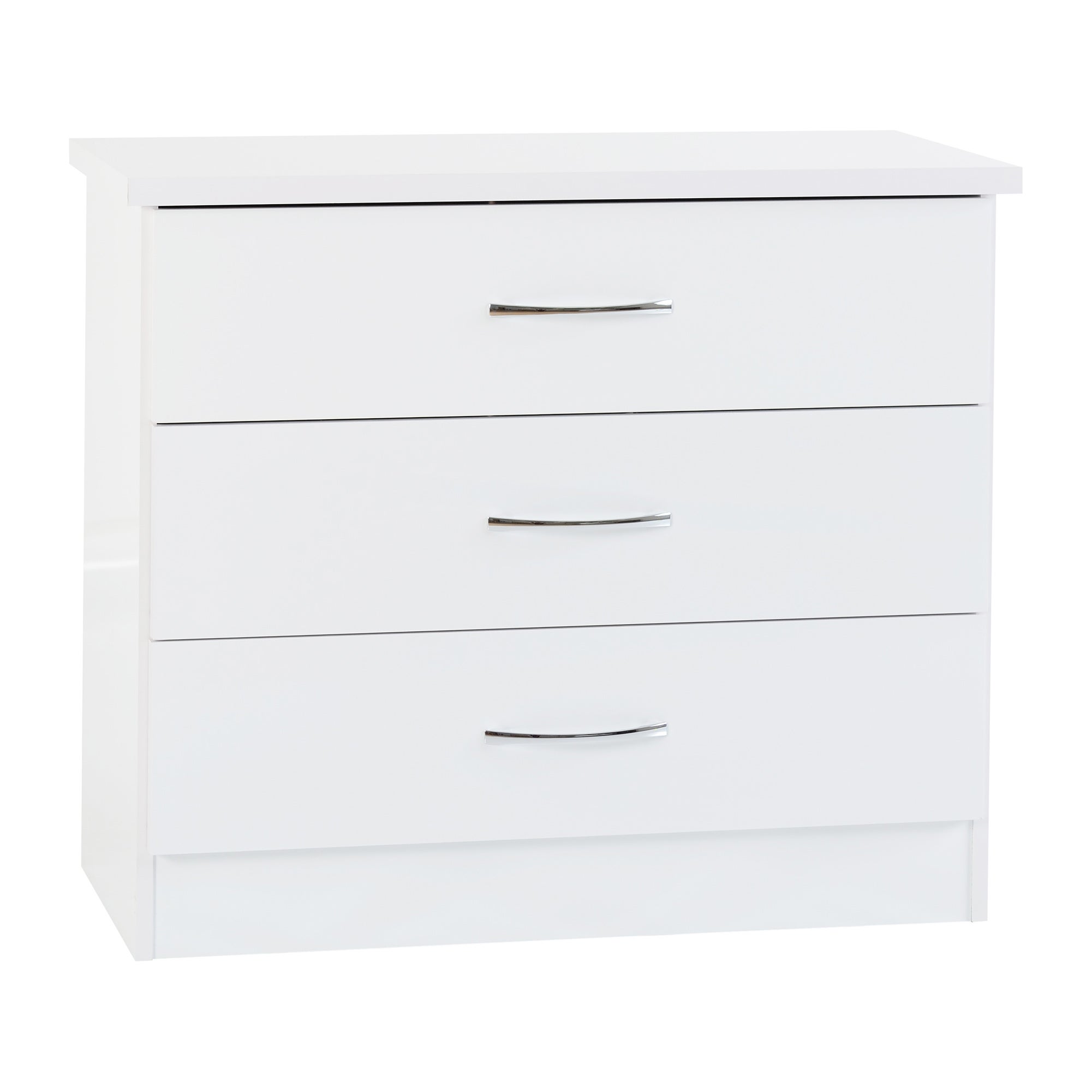 Nevada White 3 Drawer Chest White