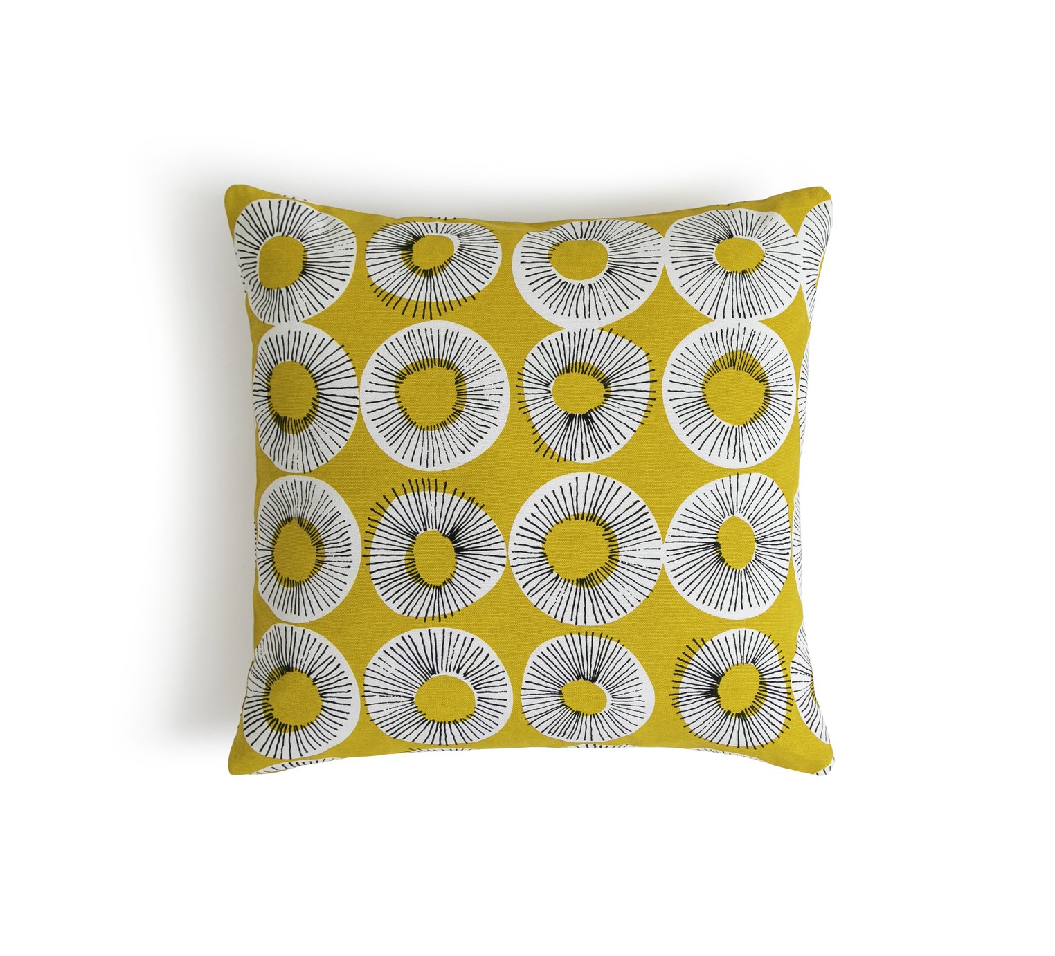 Habitat Evelyn Print Cushion - Yellow - 43x43cm