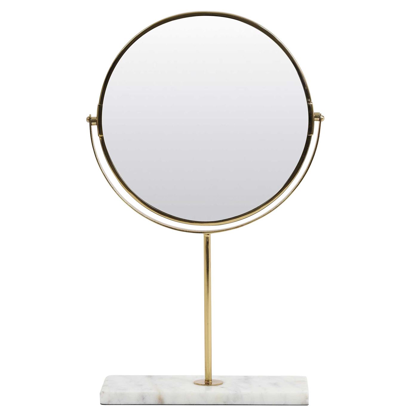 Gold Mirror on Marble Stand