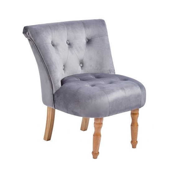 Alger Fabric Occasional Chair In Silver With Wooden Legs