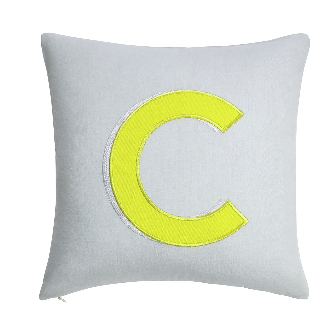 Argos Home Embroidered C Alphabet Cushion - White - 30x30cm