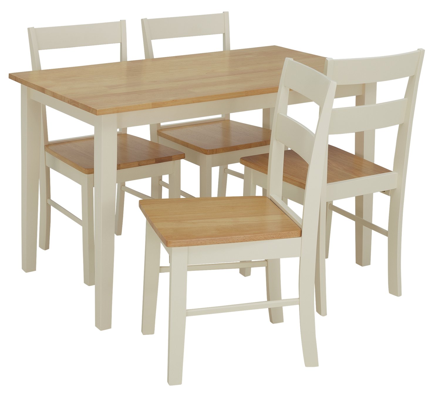 Habitat Chicago Solid Wood Table & 4 Two Tone Chairs