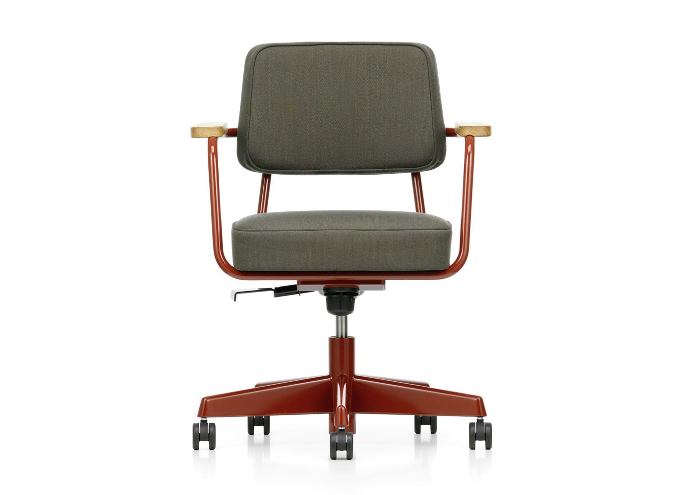 Vitra Fauteuil Direction Pivotant Office Chair Japanese Red Powder Coated