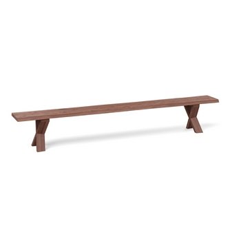 Heal's Oslo Bench 280x35cm Walnut Natural Edge Filled