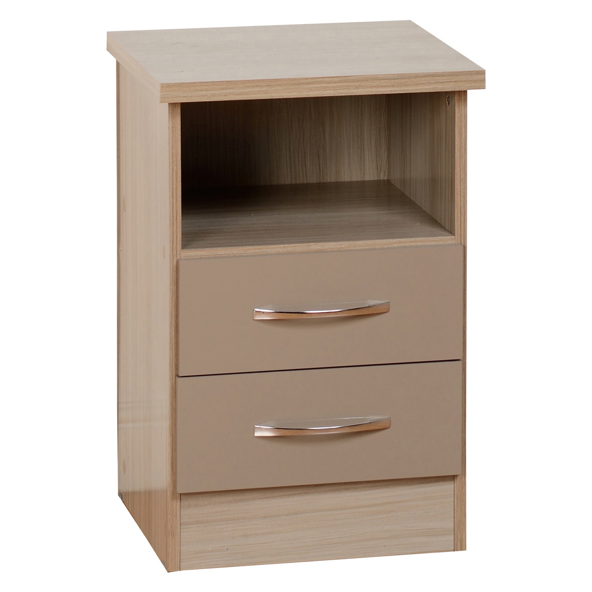 Nevada 2 Drawer Oyster Bedside Table Oyster