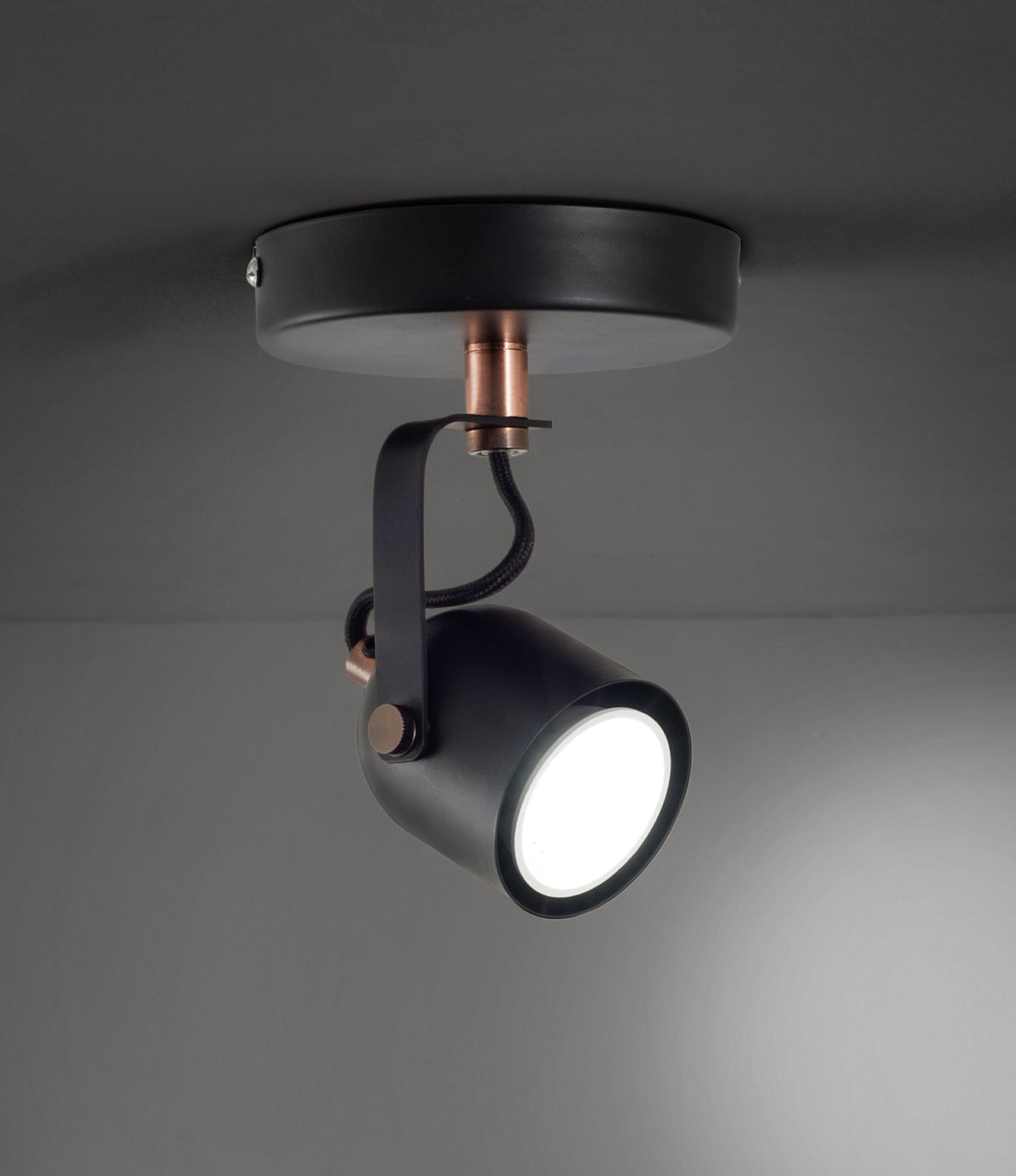 Argos Home Single Spotlight - Rose Gold & Black 2