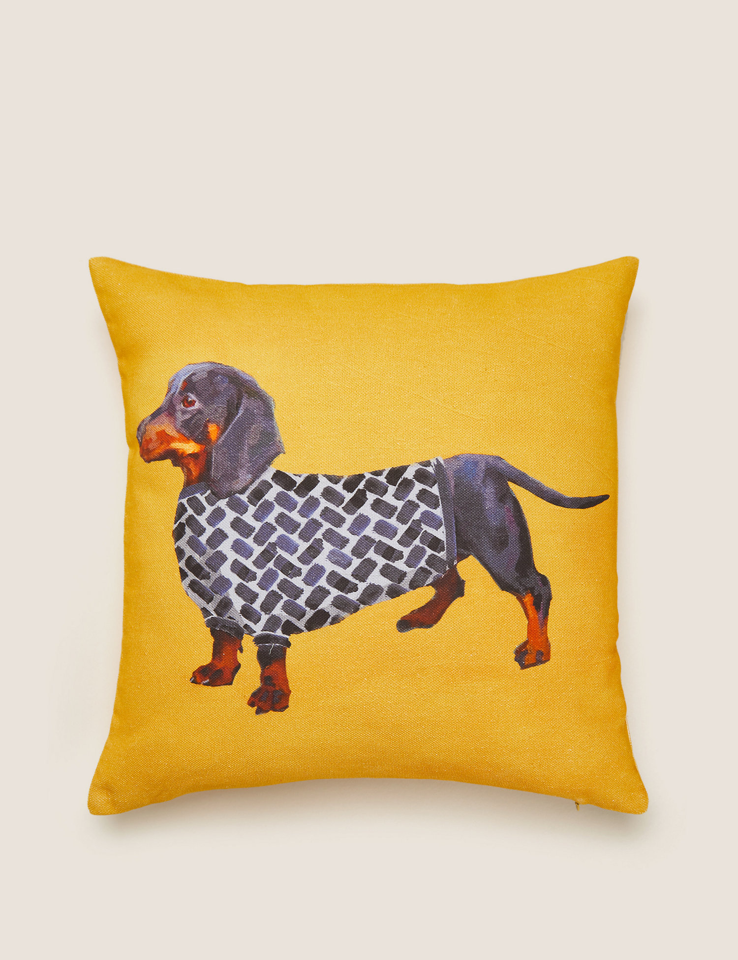 M&S Pure Cotton Sausage Dog Cushion Cover