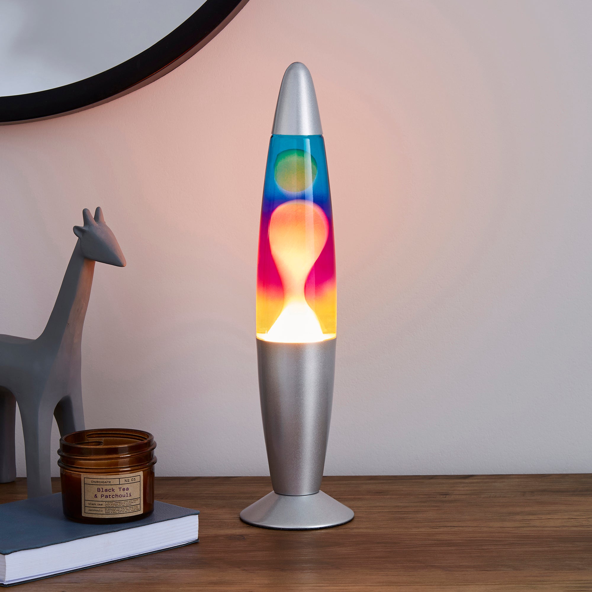 Rainbow Lava Lamp Silver
