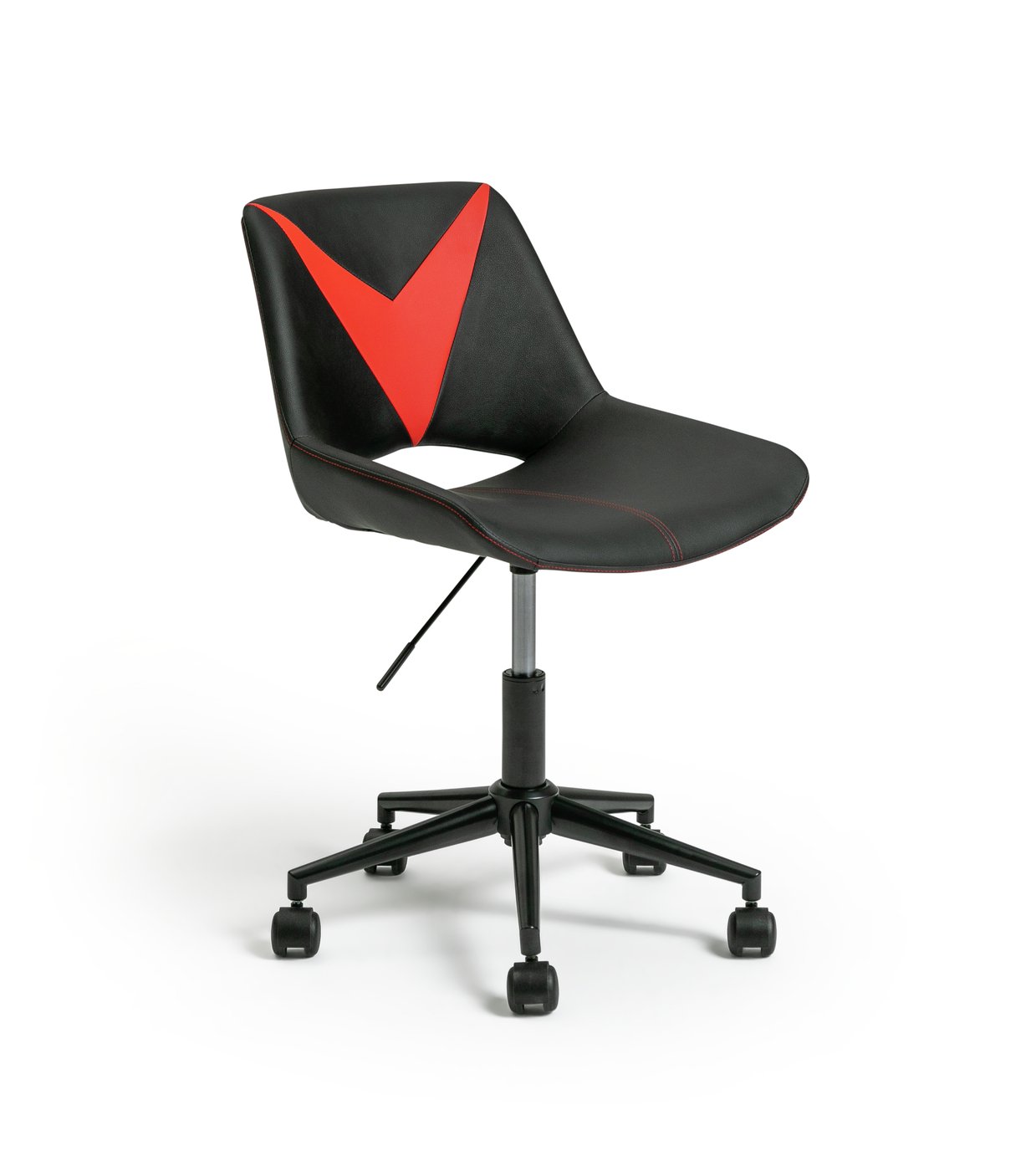 Habitat Saber Faux Leather Gaming Chair - Red and Black