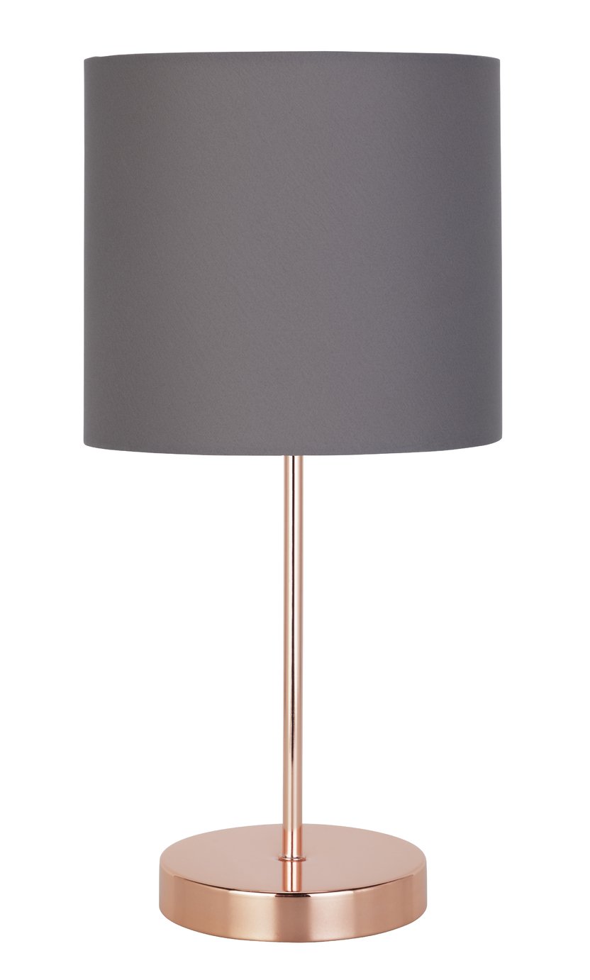 Argos Home Stick Table Lamp - Grey and Rose Gold