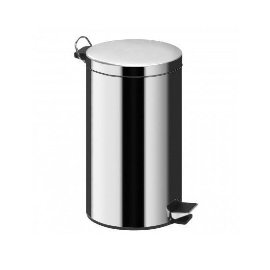 Roger Pedal Stainless Steel Bin In Silver