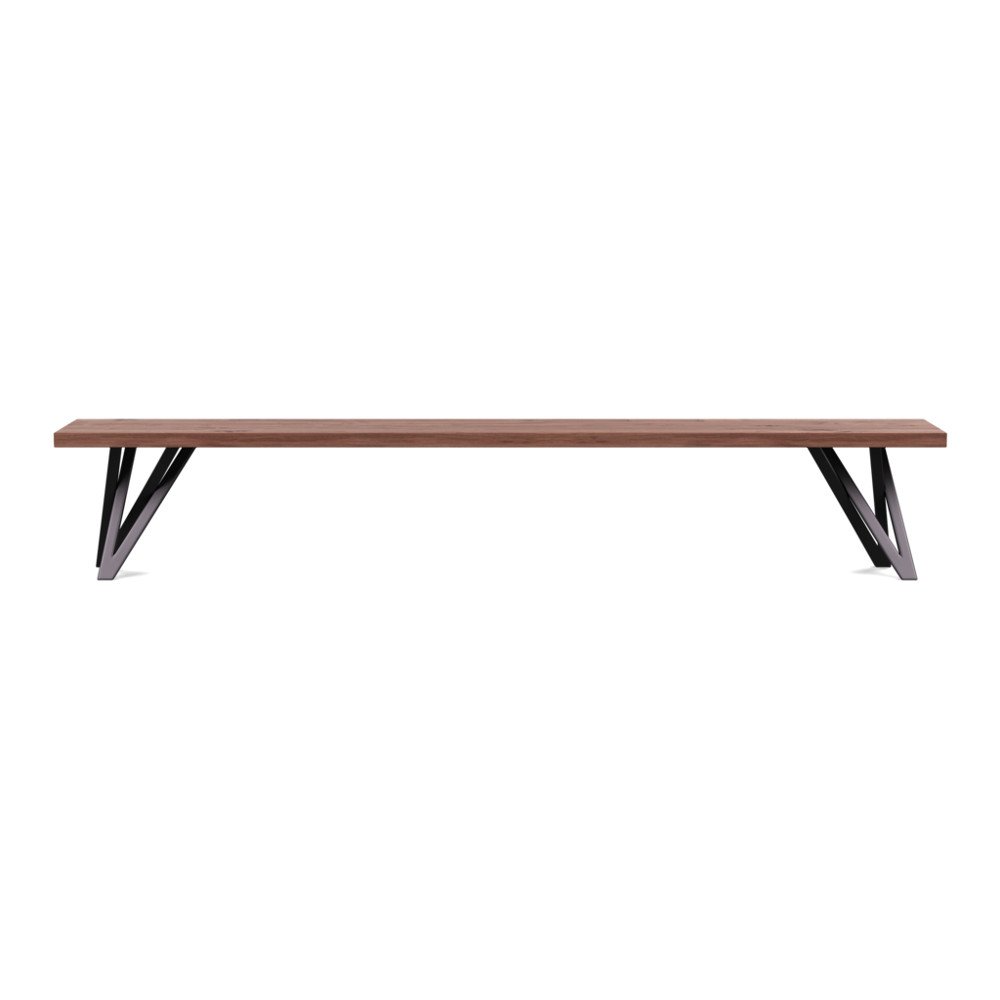 Heal's Vienna Bench 240x35cm Oiled Walnut Straight Edge Filled