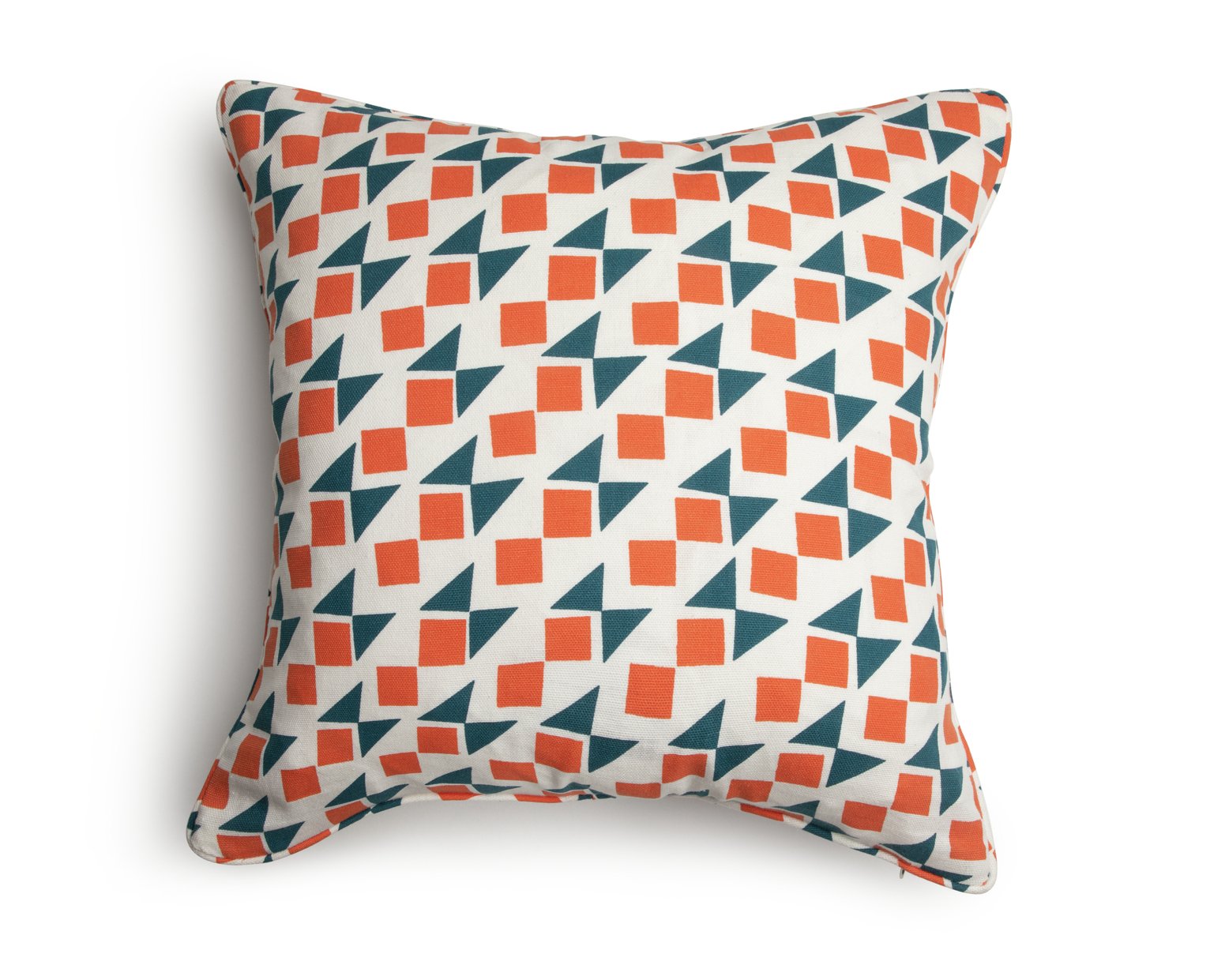 Habitat Studio Geo Print Cushion Cover - Navy & Terracotta