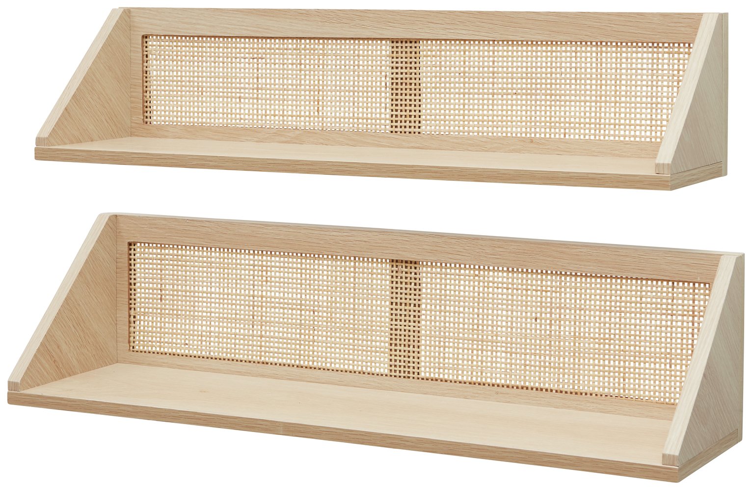 Lloyd Pascal Light Rattan Set of 2 Wooden Shelves - Wood