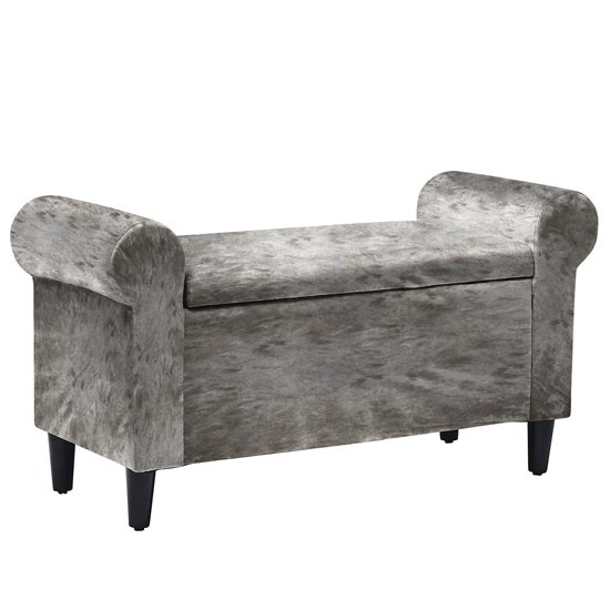 Highgrove Storage Ottoman In Silver