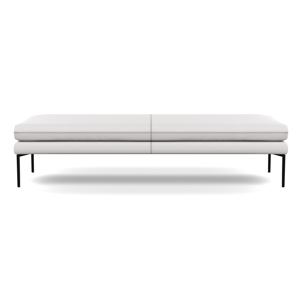 Heal's Matera Bench 180cm Leather Grain White 000 Black Feet