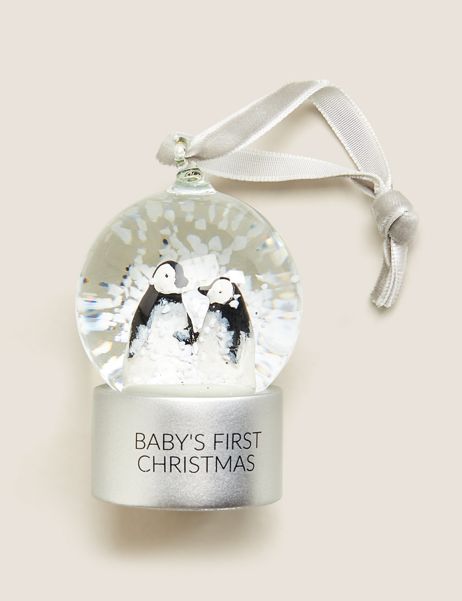 M&S Baby's First Christmas Snowglobe Bauble