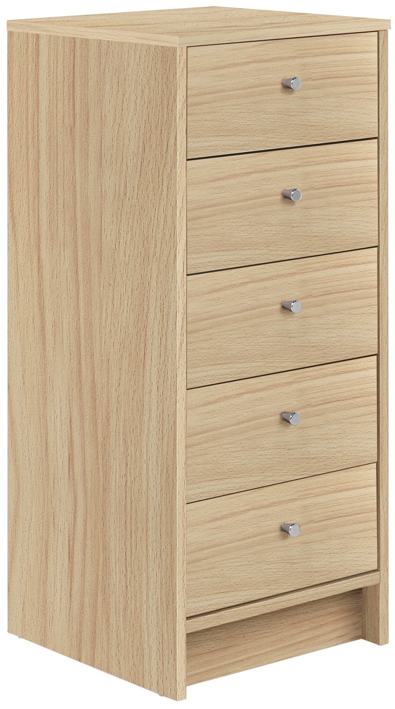 Argos Home Malibu 5 Drawer Tallboy - Beech Effect