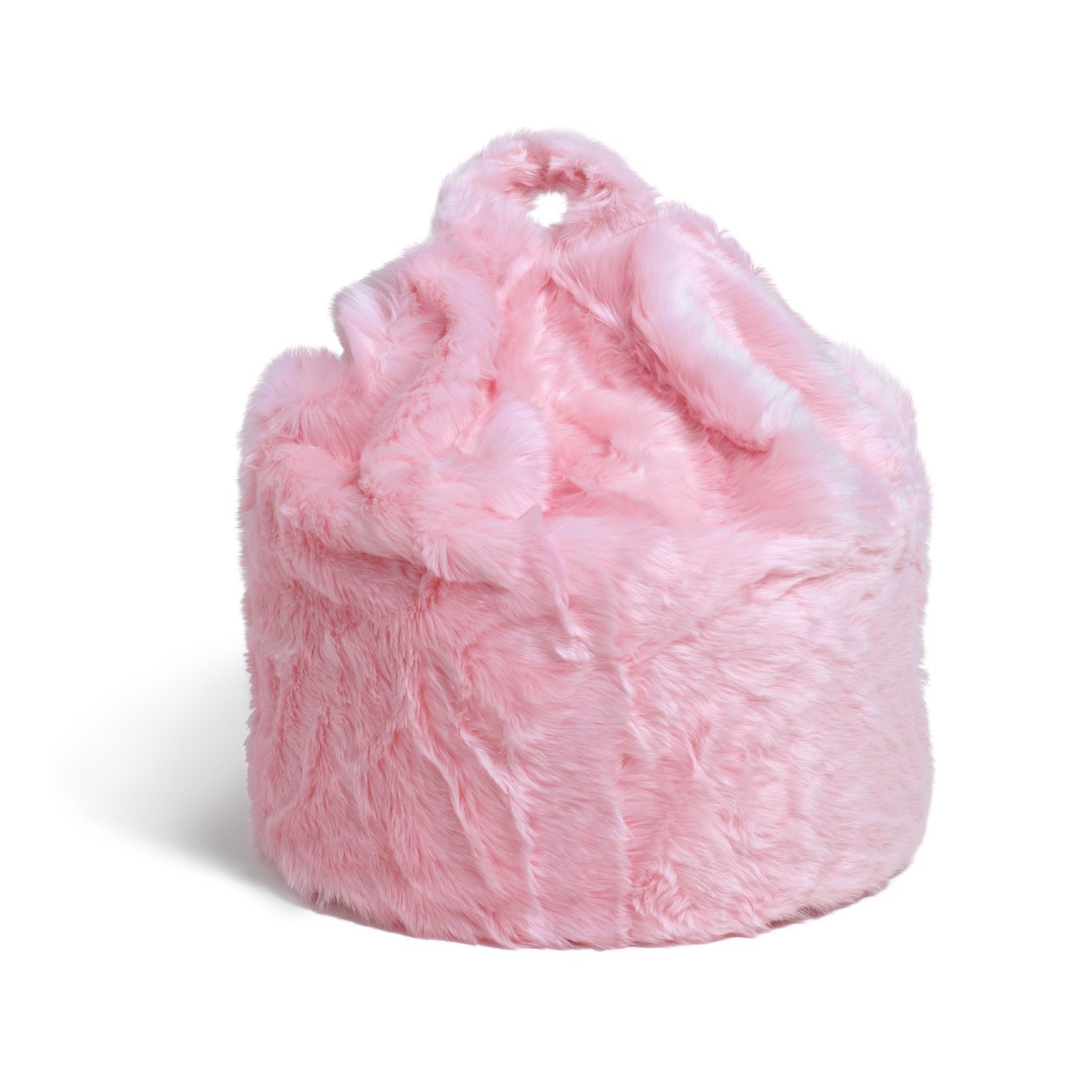 Argos Home Faux Fur Pink Fluffy Bean Bag 2
