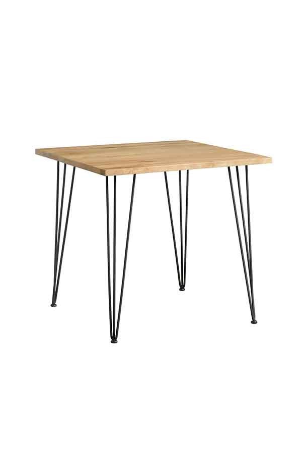 Felix Industrial Cafe Table - Solid oak and steel