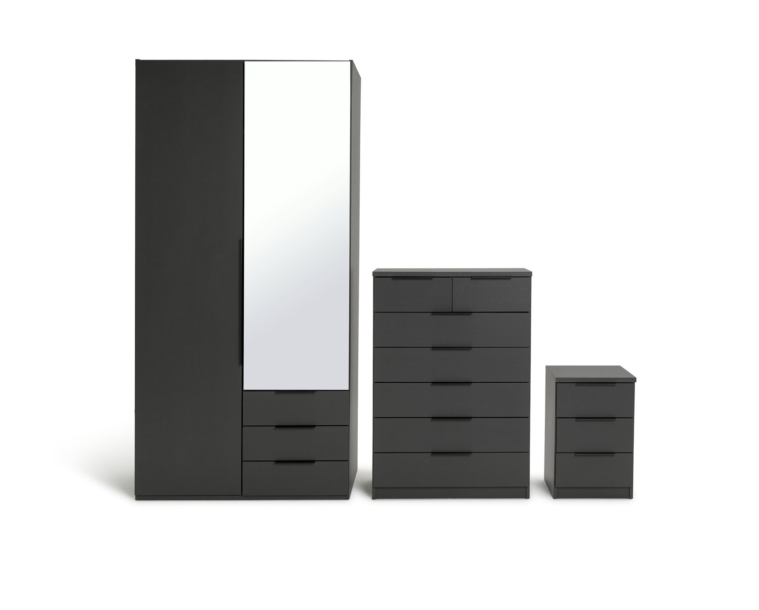Argos Home Hallingford 3 Piece 2Door Wardrobe Set-Anthracite